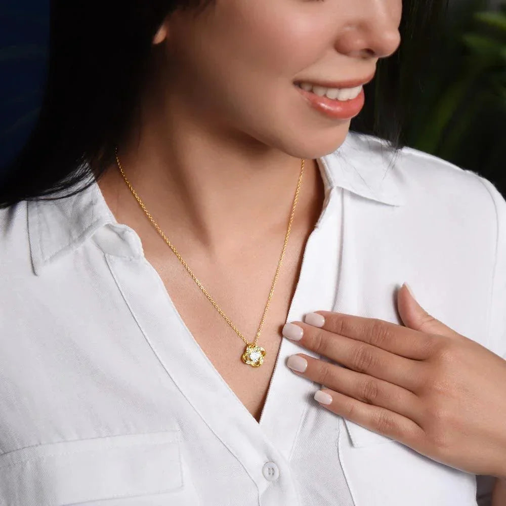 Gift for Daughter - Every Challenge - Love Knot Pendant Necklace