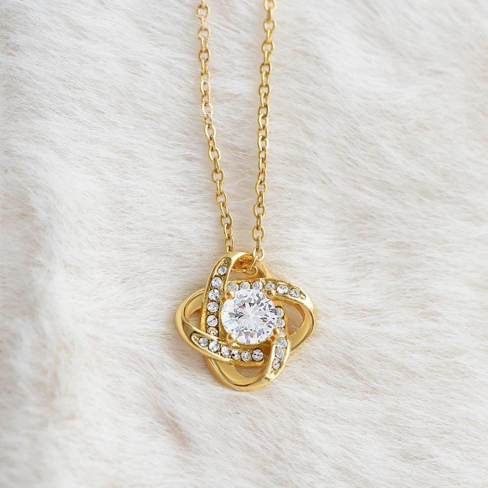 Soulmate Love Knot Necklace – “Forever & Always” Letter-Inspired Romantic Gift for Her