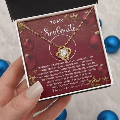 Gift for Soulmate - Journey By My Side - Love Knot Pendant Necklace - Mallard Moon Gift Shop