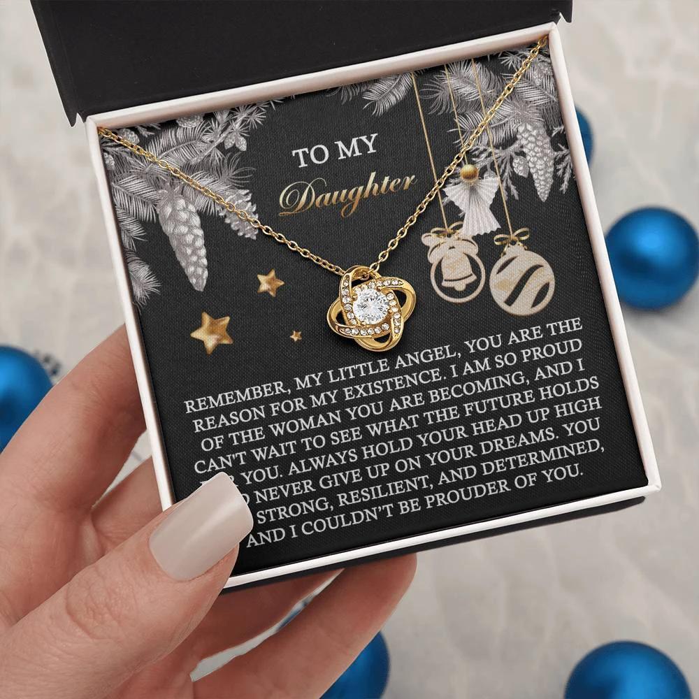 Gift for Daughter - Prouder Of You - Love Knot Pendant Necklace