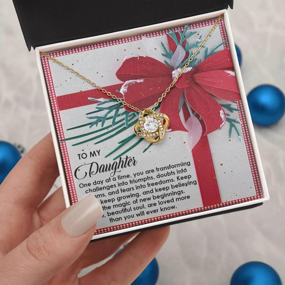 Gift for Daughter - Beautiful Soul - Love Knot Pendant Necklace