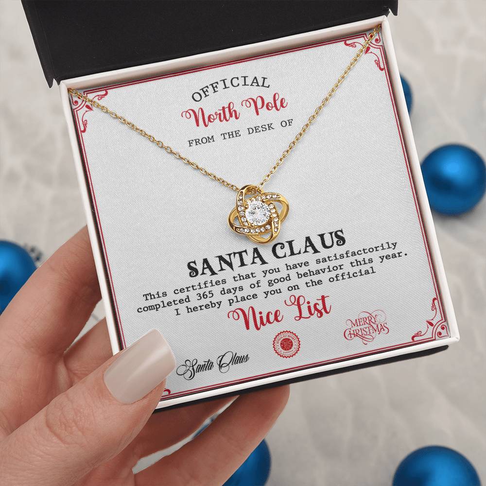 Nice List - Good Behavior - Love Knot Pendant Necklace - Mallard Moon Gift Shop