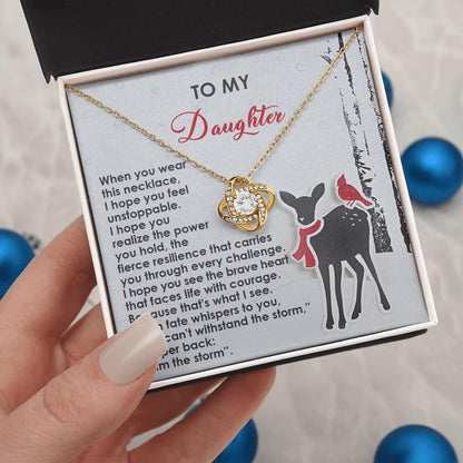 Gift for Daughter - Every Challenge - Love Knot Pendant Necklace - Mallard Moon Gift Shop