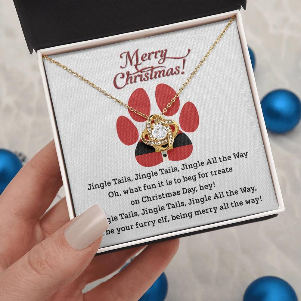 Gift for Fur Mom - Furry Elf - Love Knot Pendant Necklace
