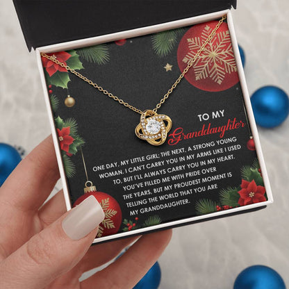 Gift for Granddaughter - Proudest Moment - Love Knot Pendant Necklace - Mallard Moon Gift Shop