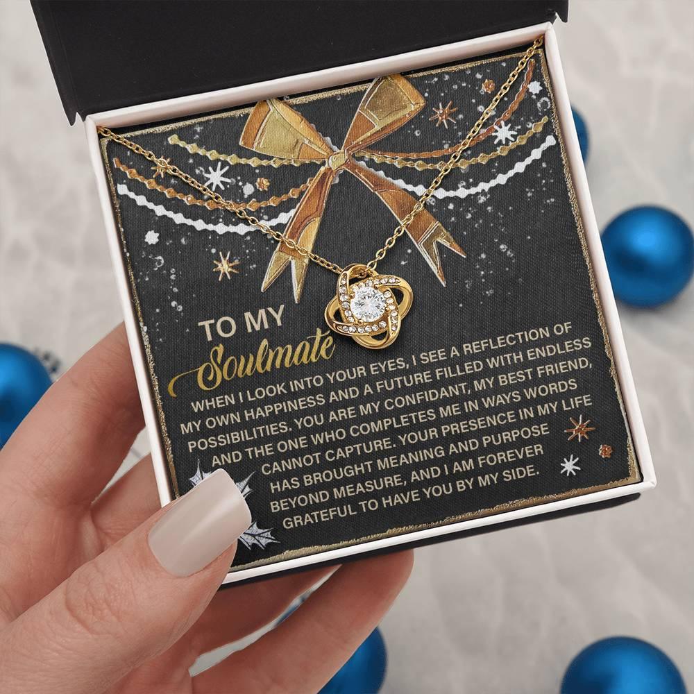 Gift for Soulmate - By My Side - Love Knot Pendant Necklace - Mallard Moon Gift Shop