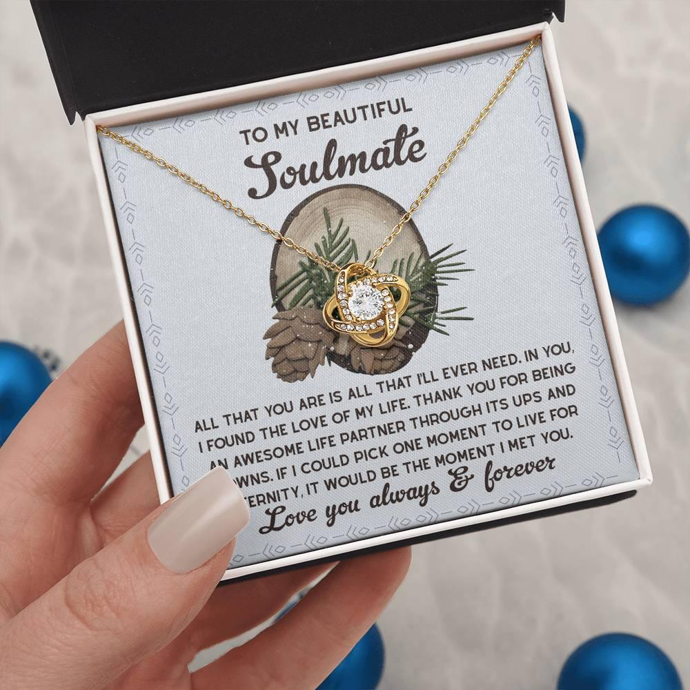 Gift for Soulmate - One Moment - Love Knot Pendant Necklace - Mallard Moon Gift Shop