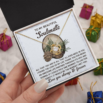 Gift for Soulmate - One Moment - Love Knot Pendant Necklace - Mallard Moon Gift Shop