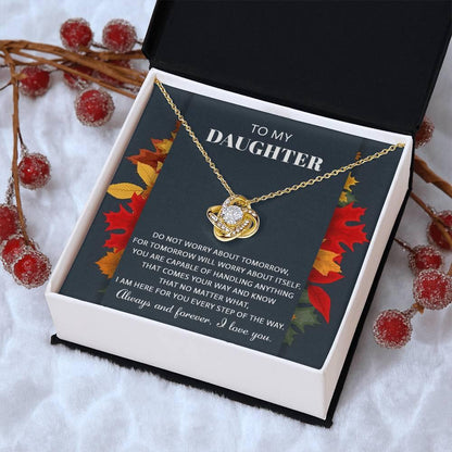 Daughter - Comes Your Way - Love Knot Pendant Necklace - Mallard Moon Gift Shop