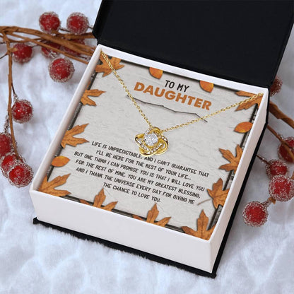 Daughter - My Greatest Blessing - Love Knot Pendant Necklace - Mallard Moon Gift Shop