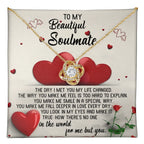 To My Beautiful Soulmate - Heartfelt Love Knot Necklace with Message Card for Valentine’s Day, Anniversary, or Special Occasions