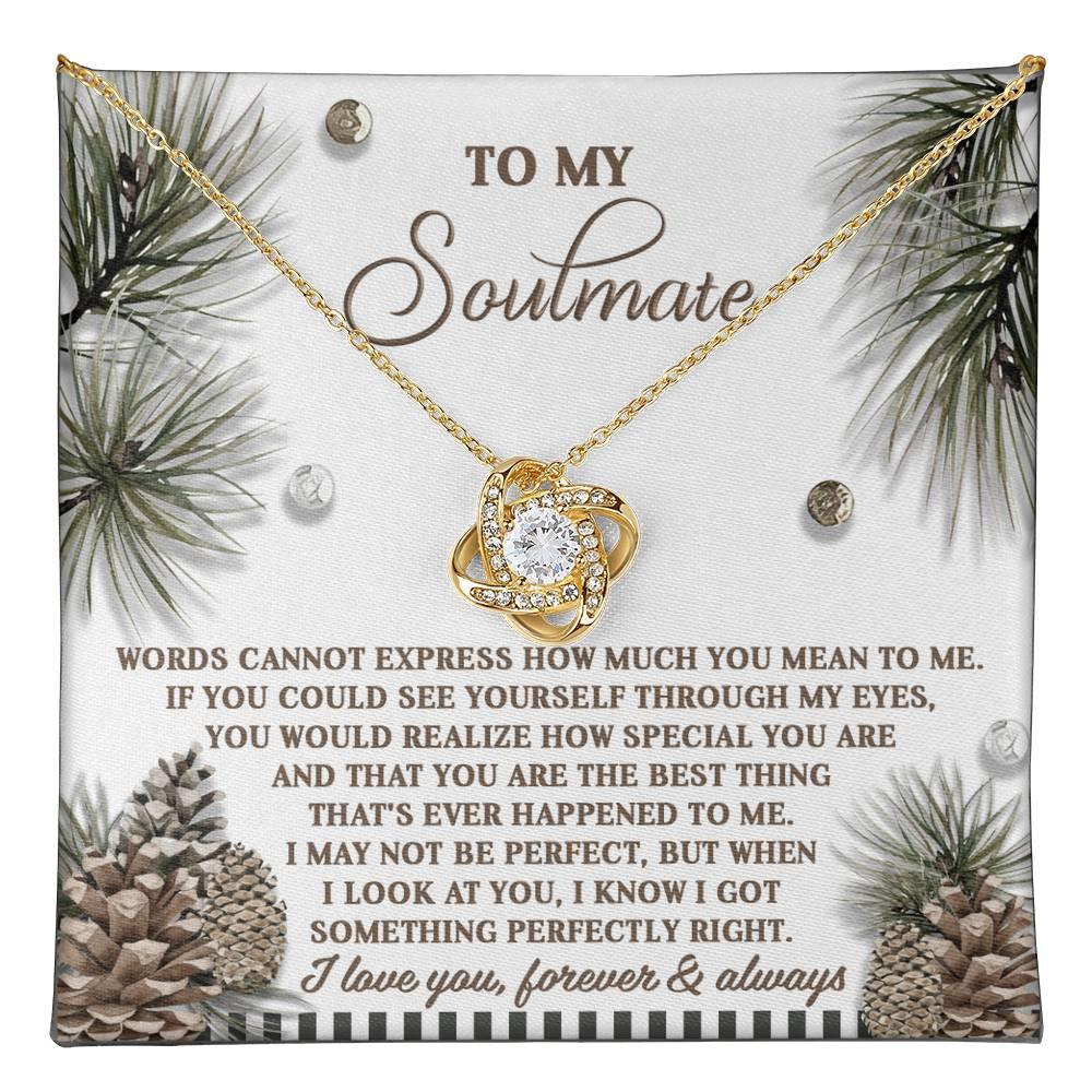 Gift for Soulmate - Perfectly Right - Love Knot Pendant Necklace - Mallard Moon Gift Shop