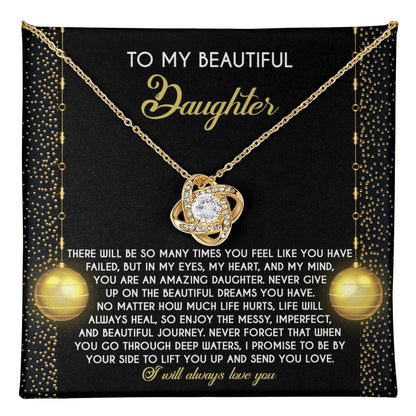 Gift for Daughter - Deep Waters - Love Knot Pendant Necklace - Mallard Moon Gift Shop