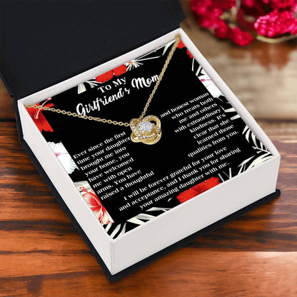 To My Girlfriend's Mom Thank You For Raising an Amazing Daughter Love Knot Pendant Necklace - Mallard Moon Gift Shop