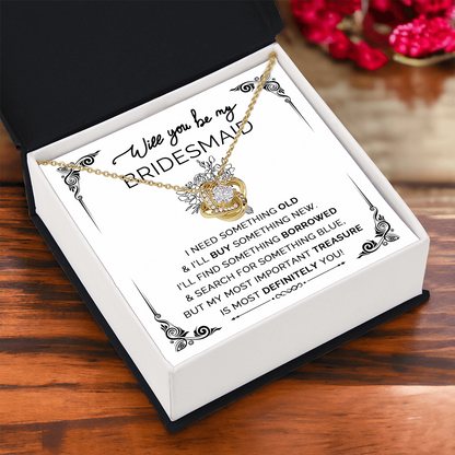 Will You Be My Bridesmaid? Love Knot Necklace with Heartfelt Proposal Card – Unique Bridal Party Gift Idea - Mallard Moon Gift Shop