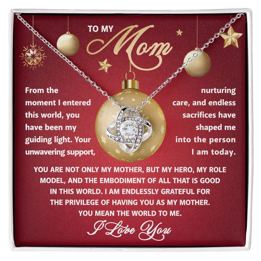 Gift for Mom - My Guiding Light - Love Knot Necklace