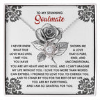 To My Stunning Soulmate Love Knot Necklace – A Romantic Gift to Cherish and Celebrate Unconditional Love