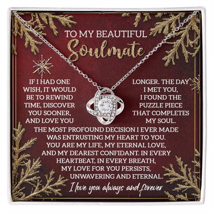 Gift for Soulmate - Rewind Time - Love Knot Pendant Necklace - Mallard Moon Gift Shop