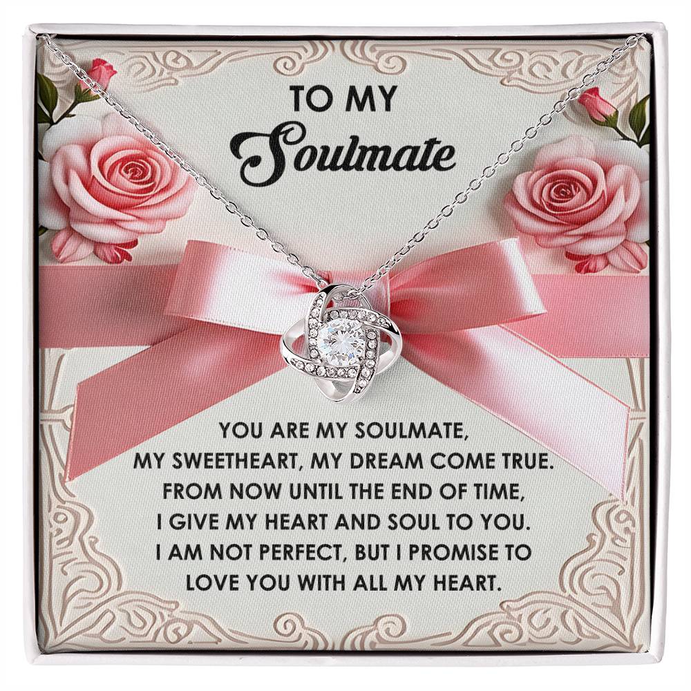 Gift for Soulmate - Heart And Soul - Love Knot Pendant Necklace - Mallard Moon Gift Shop