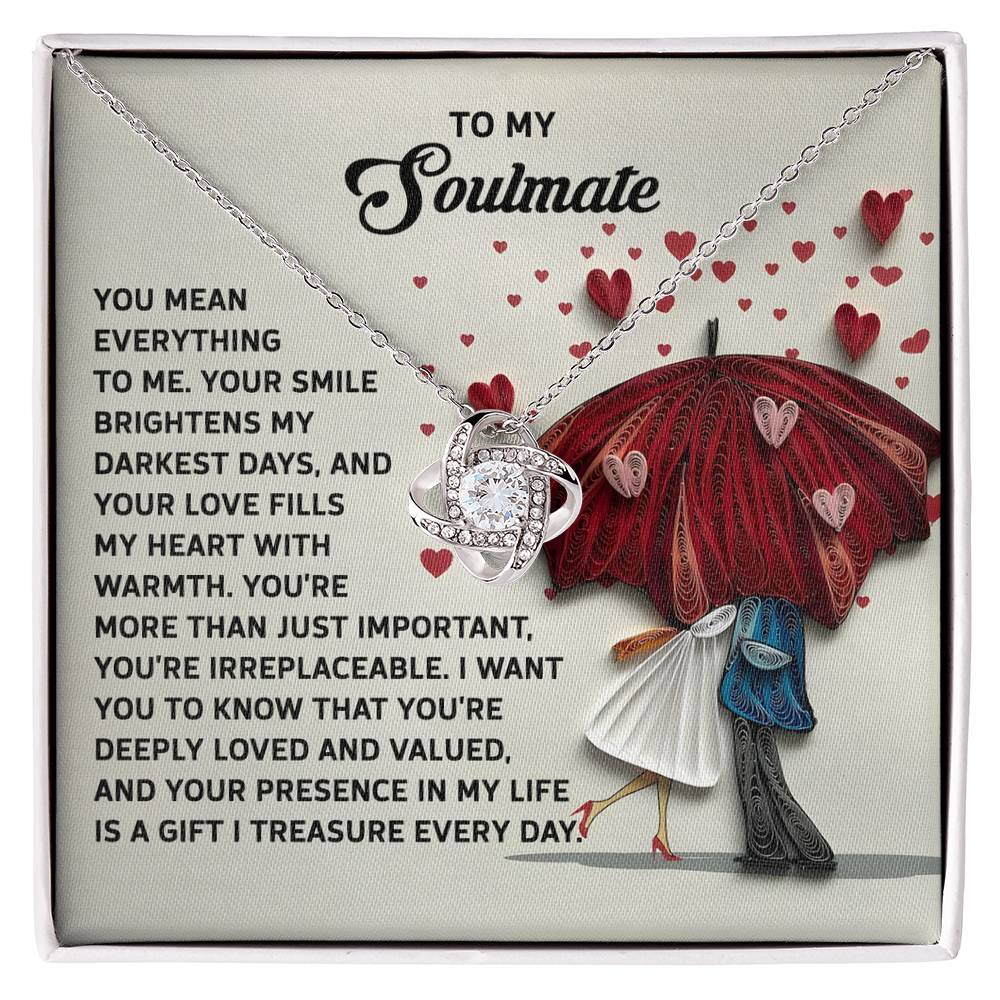 To My Soulmate - Love Knot Necklace – A Romantic Gift to Show She's Irreplaceable - Mallard Moon Gift Shop