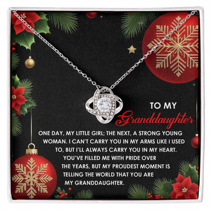 Gift for Granddaughter - Proudest Moment - Love Knot Pendant Necklace - Mallard Moon Gift Shop