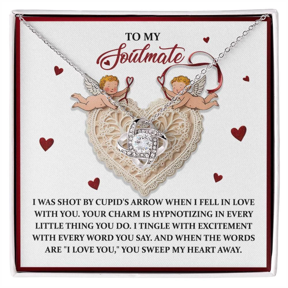 Gift for Soulmate - Sweep My Heart - Love Knot Pendant Necklace
