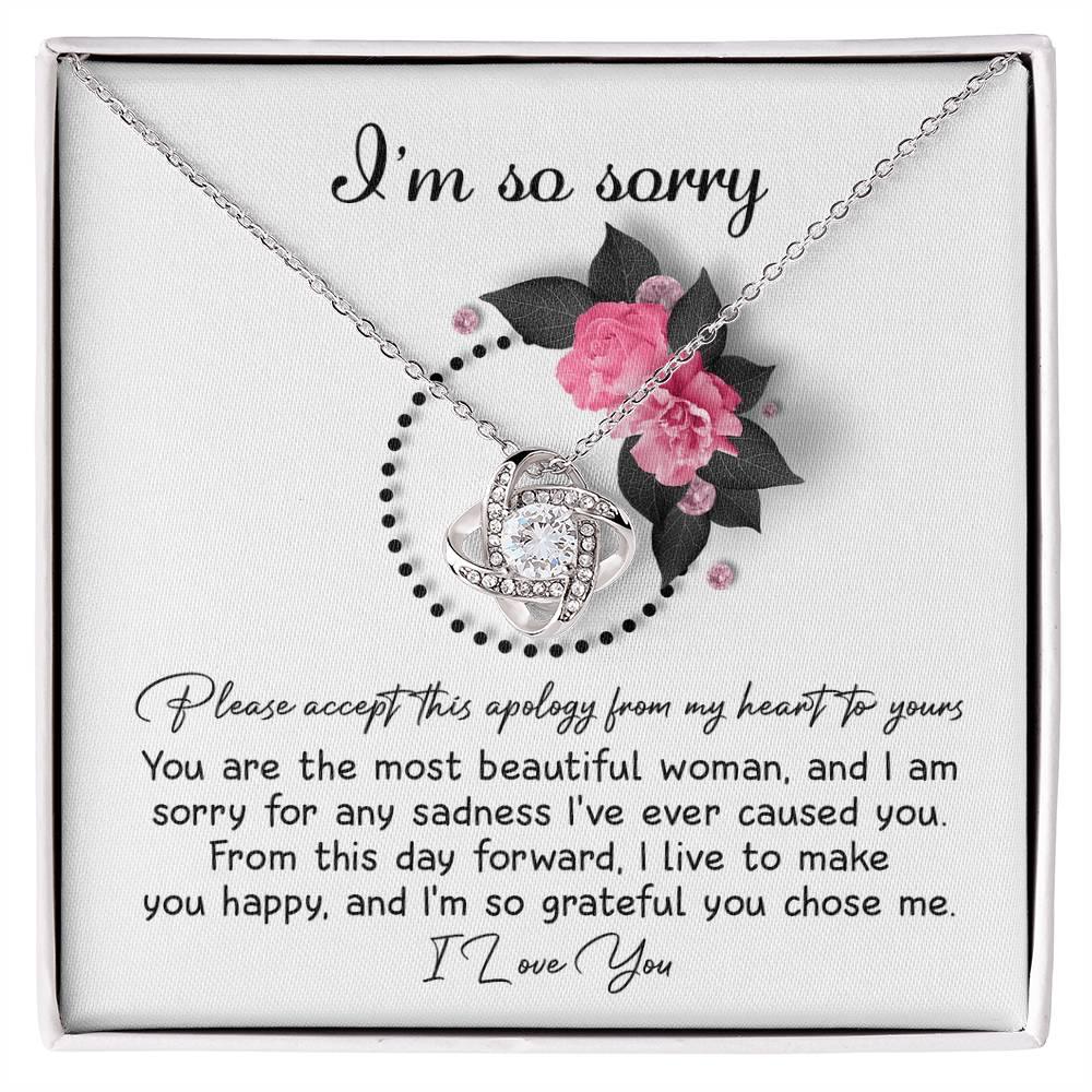 Apology Gift for Girlfriend, Wife, Soulmate - Sorry, Make You Happy - Love Knot Pendant Necklace - Mallard Moon Gift Shop