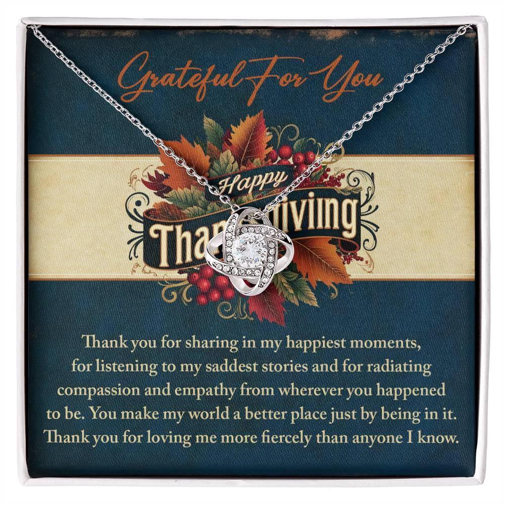 Thanksgiving Gift for Her – “Grateful for You” Necklace with Message Card | Heartfelt Jewelry Gift for Her