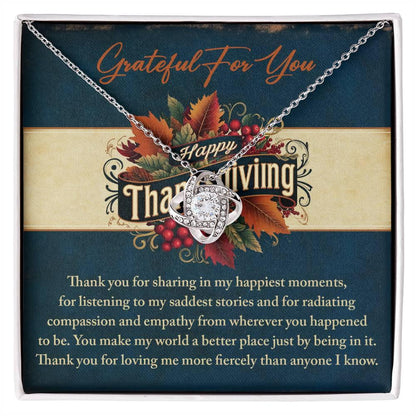 Gift for Thanksgiving - Happiest Moments - Love Knot Pendant Necklace - Mallard Moon Gift Shop