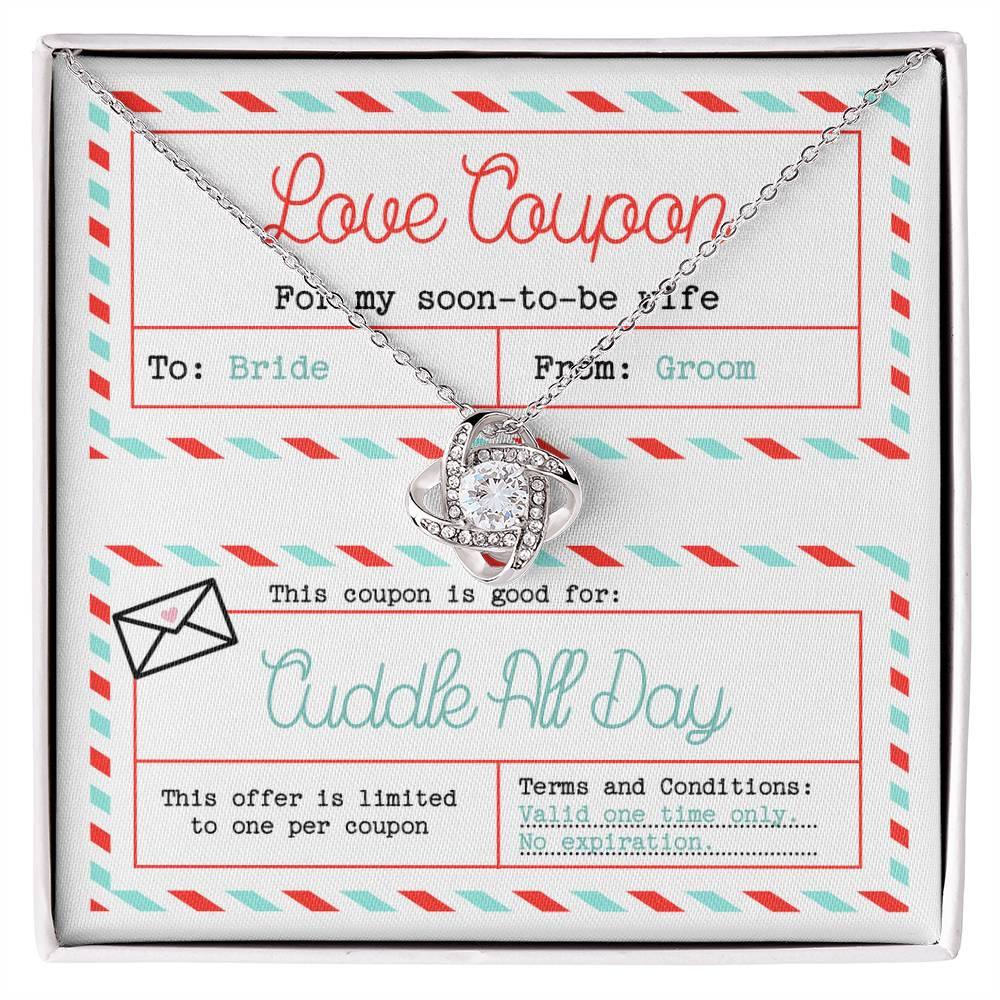 Wife Wedding Day Gift - Love Coupon - Love Knot Pendant Necklace - Mallard Moon Gift Shop