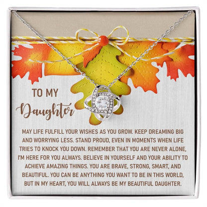 Gift for Daughter - For You Always - Love Knot Pendant Necklace - Mallard Moon Gift Shop