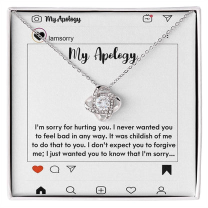 Gift for Girlfriend, Wife - Sorry, My Apology - Love Knot Pendant Necklace - Mallard Moon Gift Shop