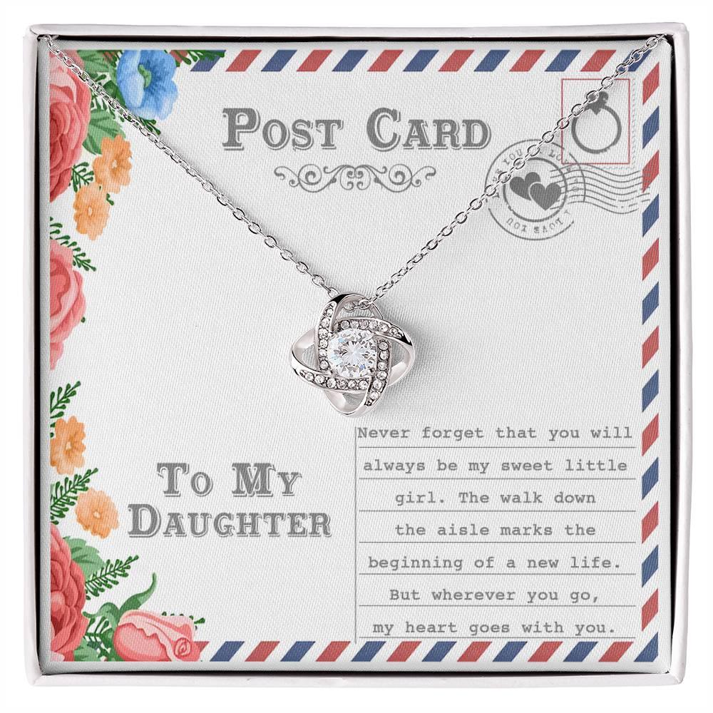 Daughter Wedding Day Gift - My Heart Goes With You - Love Knot Pendant Necklace - Mallard Moon Gift Shop