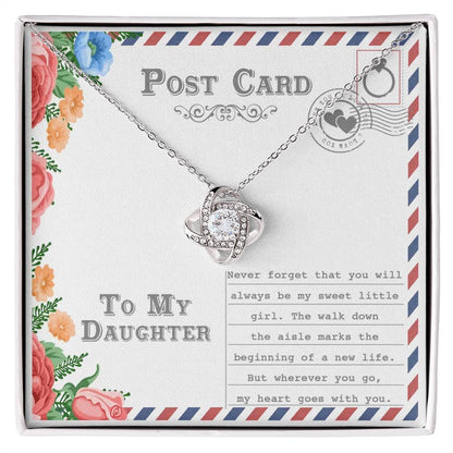 Daughter Wedding Day Gift - My Heart Goes With You - Love Knot Pendant Necklace - Mallard Moon Gift Shop