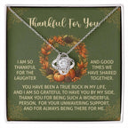 Thanksgiving Gift for Her – “By My Side” Love Knot Necklace with Message Card | Heartfelt Gratitude Gift for Mom, Sister, or Best Friend