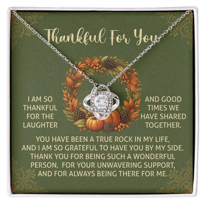 Gift for Thanksgiving - By My Side - Love Knot Pendant Necklace - Mallard Moon Gift Shop