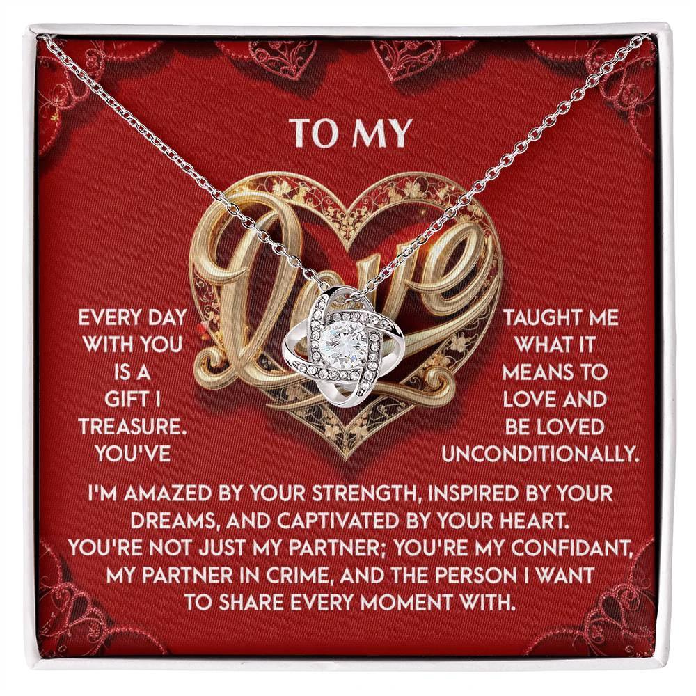 Romantic Valentine's Day, Anniversary, or Birthday Gift for Soulmate, Wife or Girlfriend Love Knot Pendant Necklace
