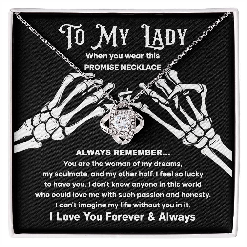 Soulmate Woman of My Dreams Halloween Inspired Love Knot Necklace - Mallard Moon Gift Shop