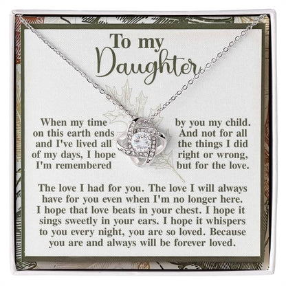 Gift for Daughter - In Your Ears - Love Knot Pendant Necklace - Mallard Moon Gift Shop