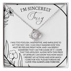 Apology Gift for Girlfriend, Wife, Soulmate -Sorry, Care For You - Love Knot Pendant Necklace