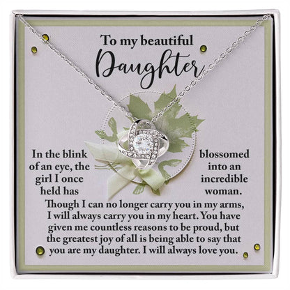 Gift for Daughter - Incredible Woman - Love Knot Pendant Necklace - Mallard Moon Gift Shop