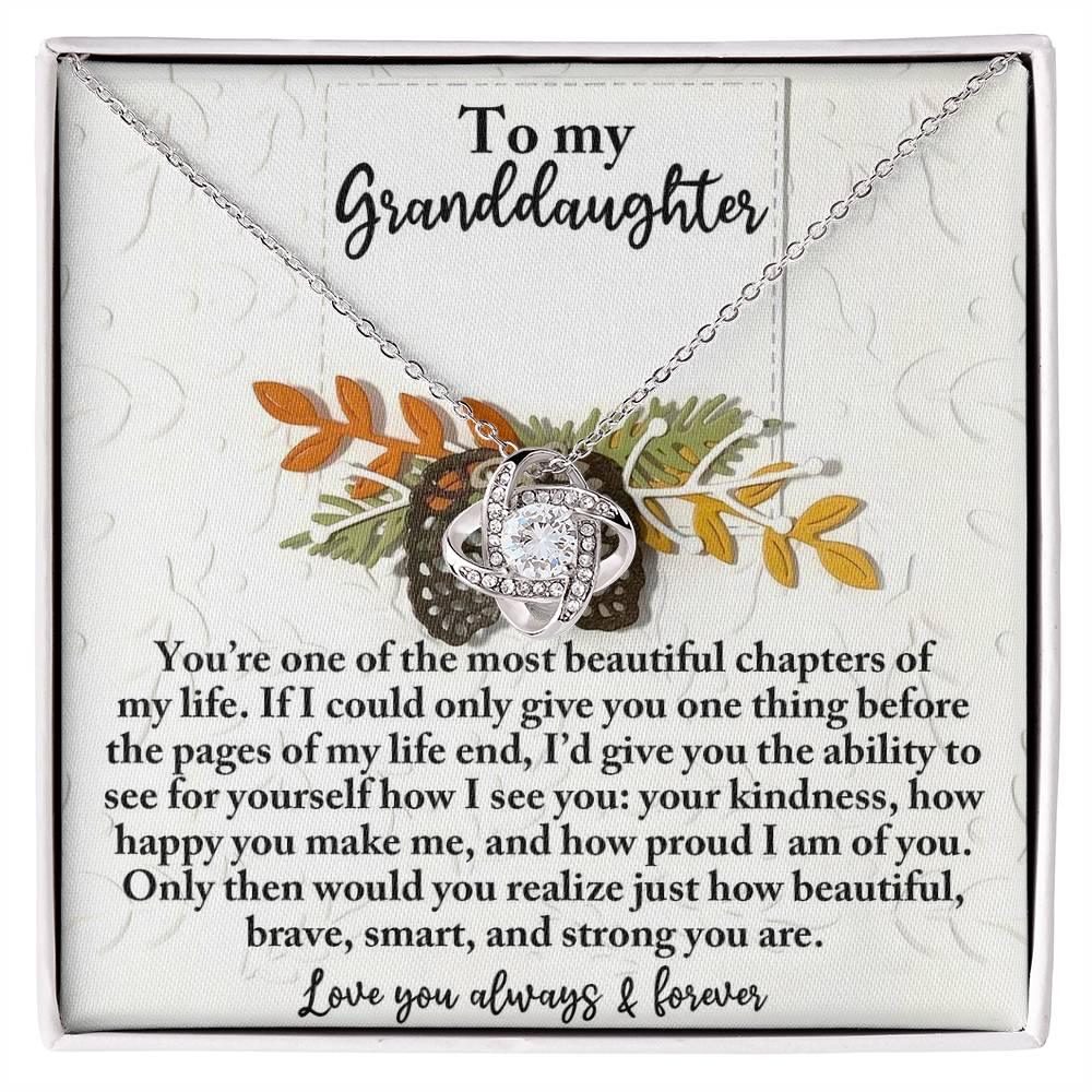 Gift for Granddaughter - How Beautiful - Love Knot Pendant Necklace - Mallard Moon Gift Shop