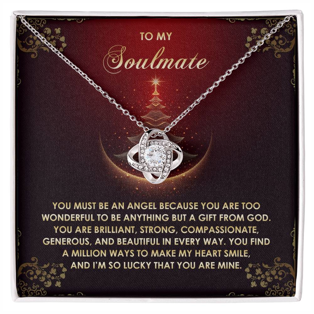 Gift for Soulmate - Be An Angel - Love Knot Pendant Necklace - Mallard Moon Gift Shop
