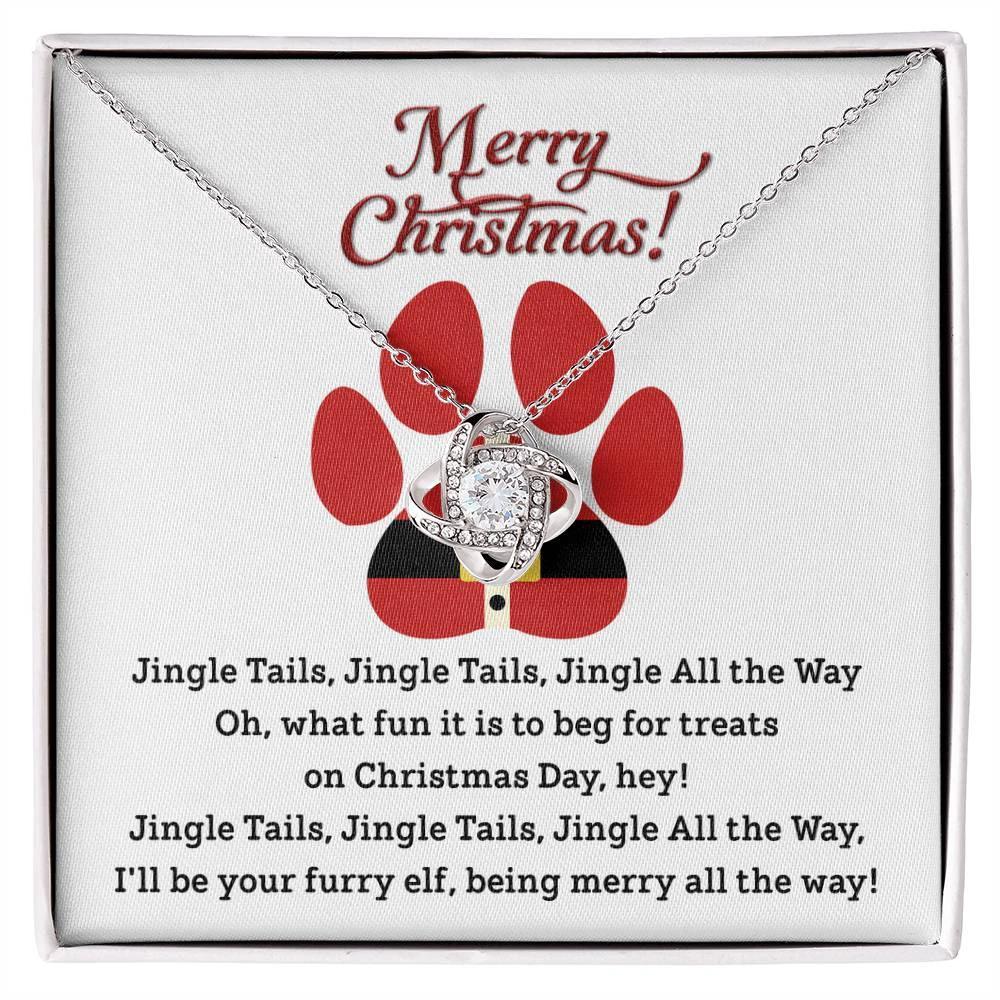 Gift for Fur Mom - Furry Elf - Love Knot Pendant Necklace
