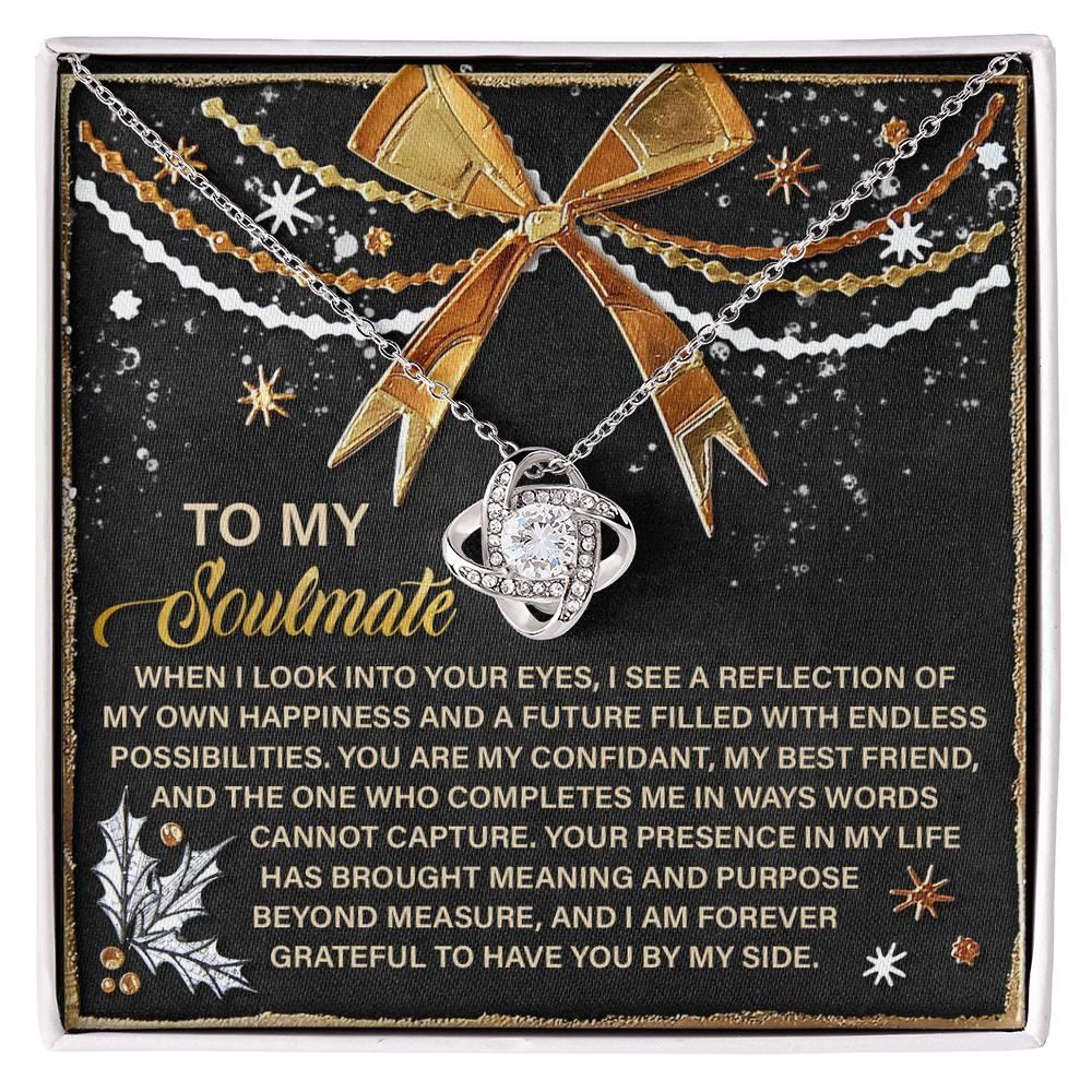 Gift for Soulmate - By My Side - Love Knot Pendant Necklace - Mallard Moon Gift Shop