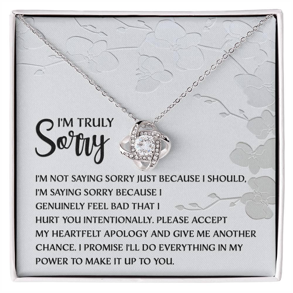 Apology Gift for Girlfriend, Wife, Soulmate - Sorry, Feel Bad - Love Knot Pendant Necklace - Mallard Moon Gift Shop