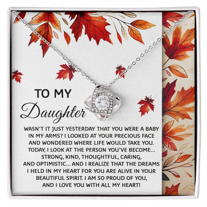 Daughter - You Were A Baby - Love Knot Pendant Necklace - Mallard Moon Gift Shop
