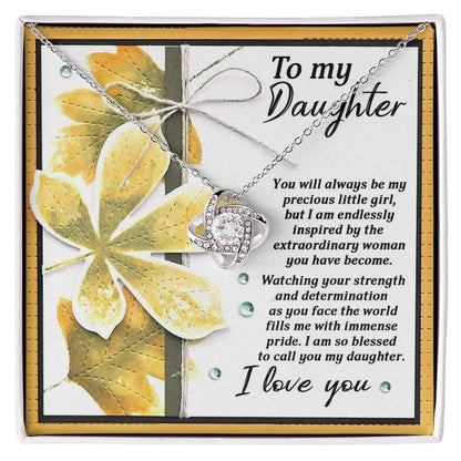 Gift for Daughter - Blessed To Call - Love Knot Pendant Necklace - Mallard Moon Gift Shop