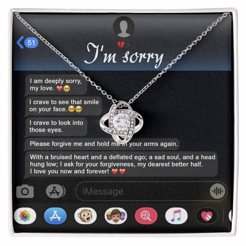 Gift for Girlfriend, Wife - Sorry, Rebuild Our Connection - Love Knot Pendant Necklace - Mallard Moon Gift Shop