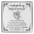 Will You Be My Bridesmaid? Love Knot Necklace with Heartfelt Proposal Card – Unique Bridal Party Gift Idea